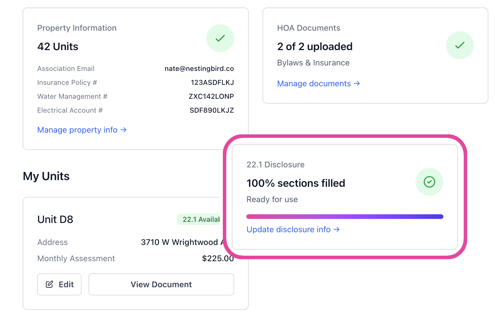 HOA foundation setup