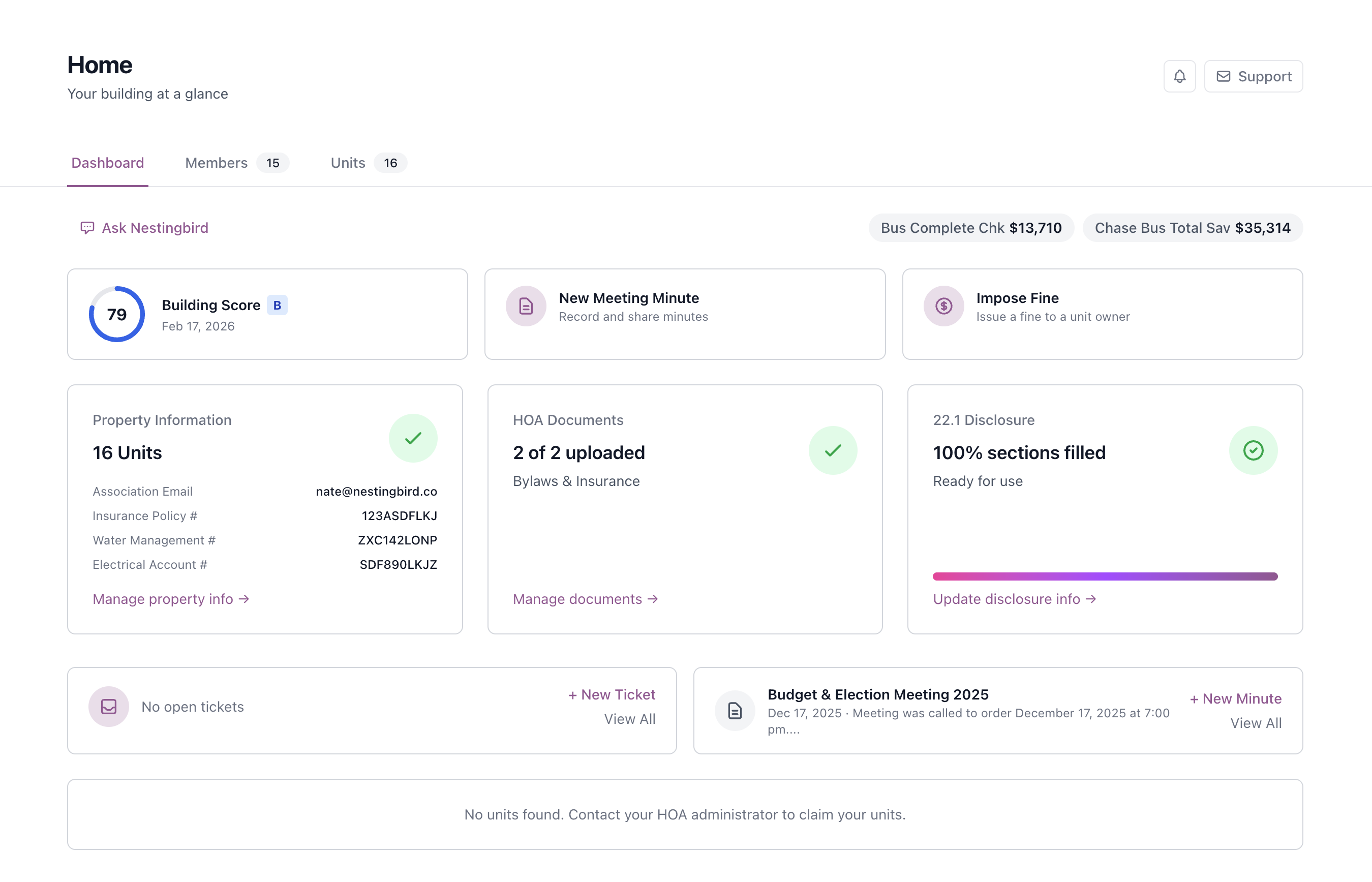 Nestingbird Dashboard