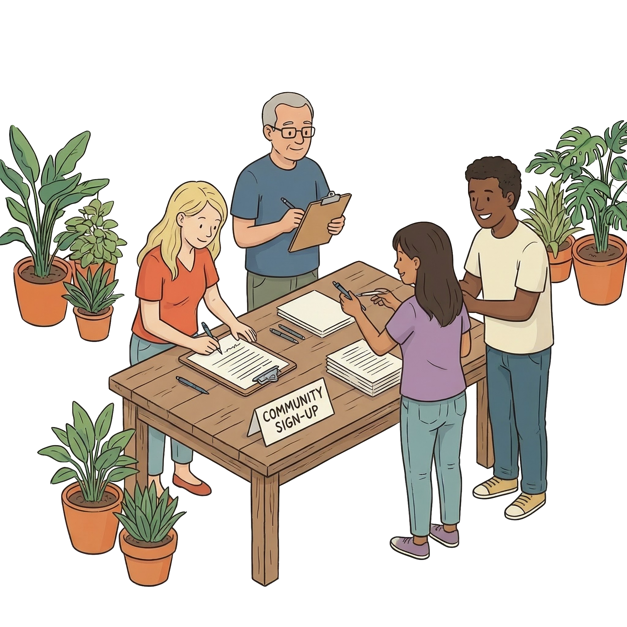 Community sign-up illustration