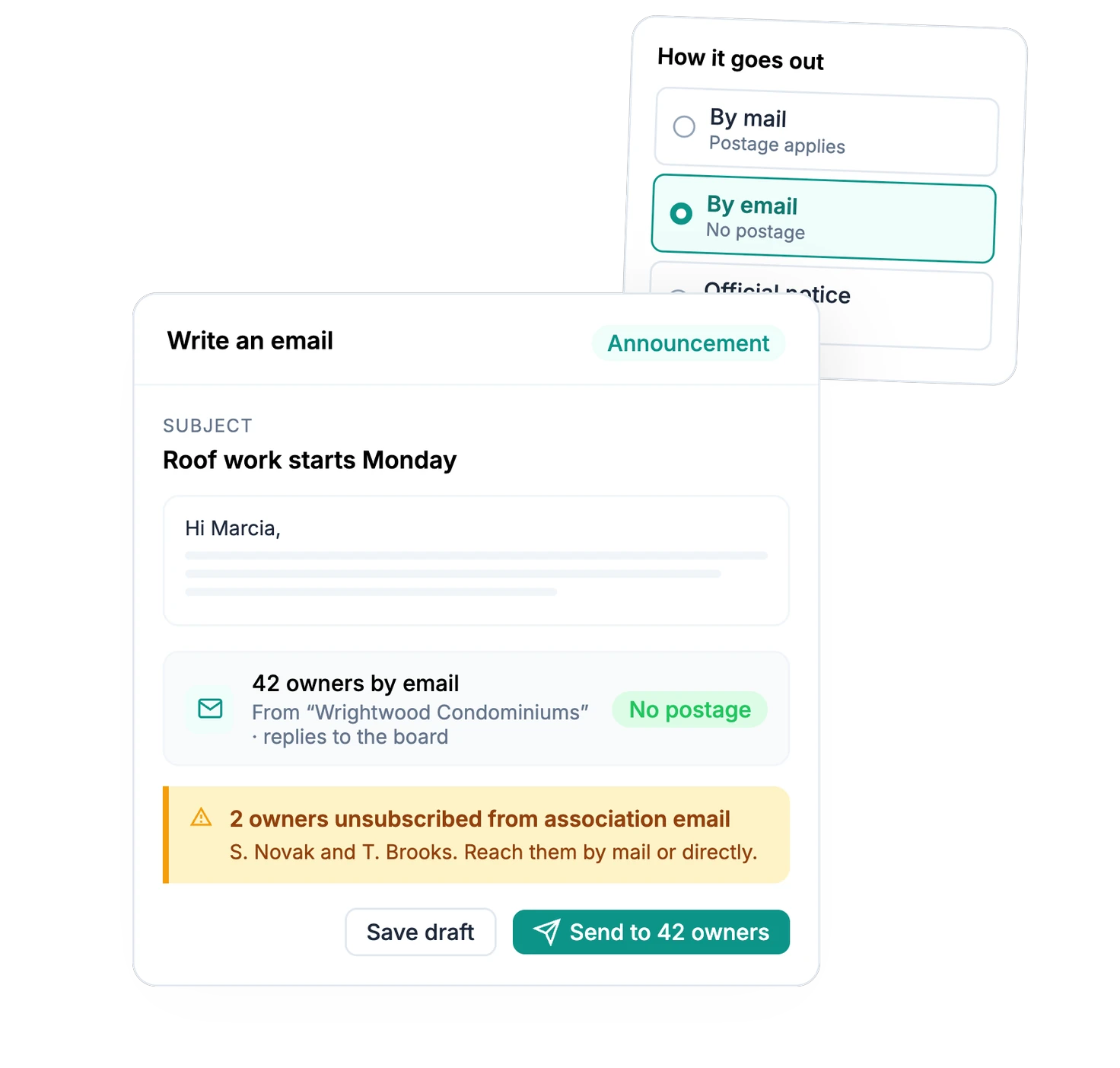 Send announcements to every owner