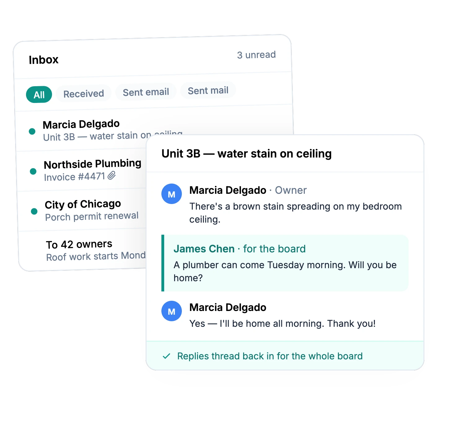 Board Inbox — Nestingbird product preview