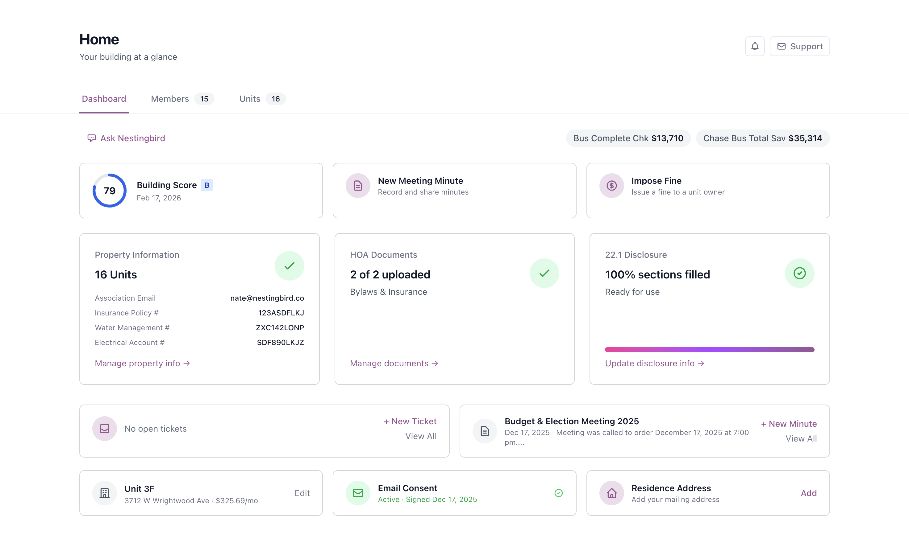 Nestingbird Dashboard